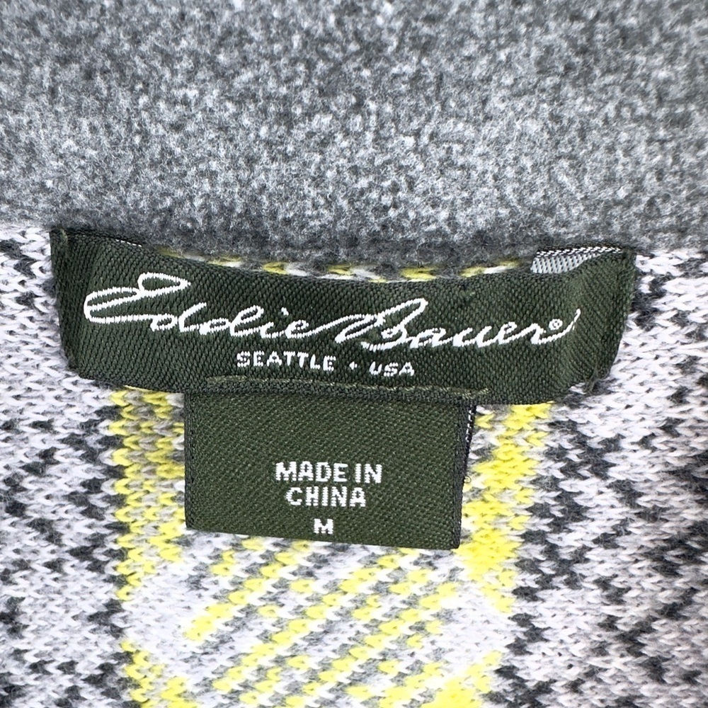 Eddie Bauer Sweater Jacket Womens Medium Fair Isle Nordic Ski Lodge Warm Soft - Picture 4 of 9